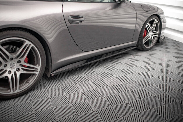Seitenschweller Ansatz (Paar) passend für Porsche 911 Carrera / Carrera GTS 997 FL schwarz Hochglanz