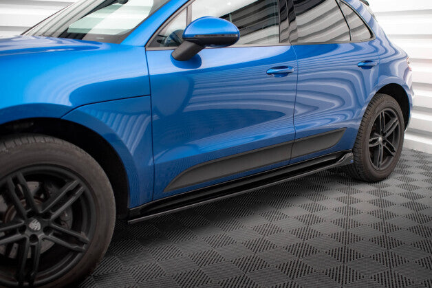 Seitenschweller Ansatz (Paar) passend für Porsche Macan Mk1 schwarz Hochglanz