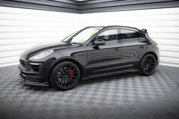 Seitenschweller Ansatz (Paar) passend für Porsche Macan T / GTS Mk1 FL 2 schwarz Hochglanz
