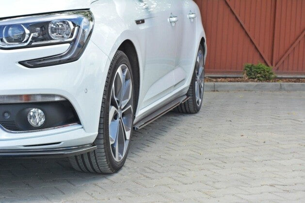 Seitenschweller Ansatz (Paar) passend für Renault Megane Hatchback Mk4 schwarz Hochglanz