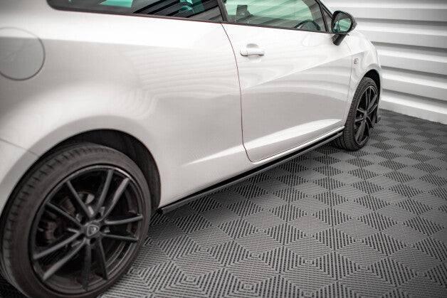 Seitenschweller Ansatz (Paar) passend für Seat Ibiza FR SC Mk4 FL schwarz Hochglanz