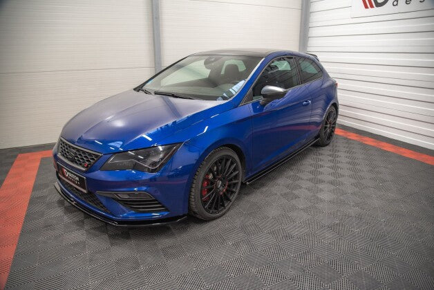 Seitenschweller Ansatz (Paar) passend für Seat Leon CUPRA / FR SC Mk3 / Mk3 FL schwarz Hochglanz