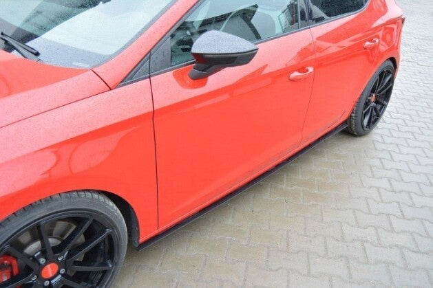 Seitenschweller Ansatz (Paar) passend für Seat Leon III CUPRA / FR schwarz matt