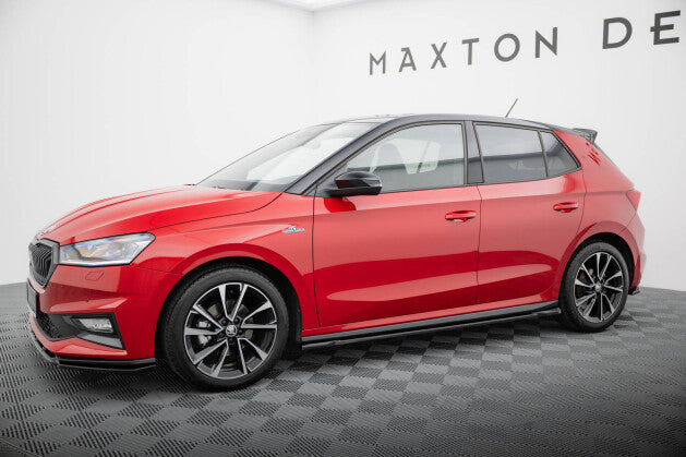 Seitenschweller Ansatz (Paar) passend für Skoda Fabia Monte Carlo Mk4 schwarz Hochglanz