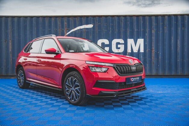 Seitenschweller Ansatz (Paar) passend für Skoda Kamiq Mk1 schwarz Hochglanz