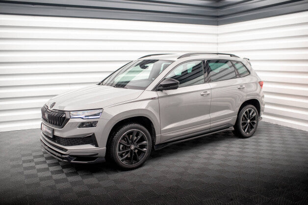 Seitenschweller Ansatz (Paar) passend für Skoda Karoq Sportline Mk1 schwarz Hochglanz