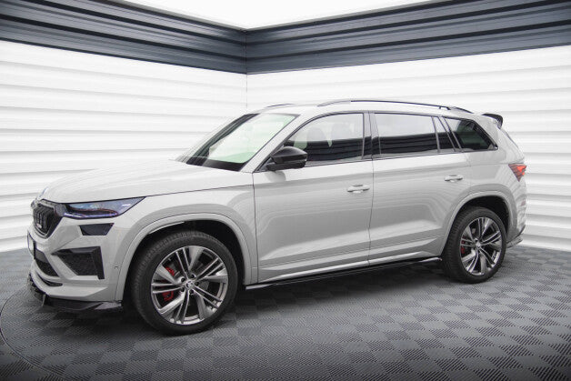 Seitenschweller Ansatz (Paar) passend für Skoda Kodiaq RS Mk1 / Mk1 FL schwarz Hochglanz