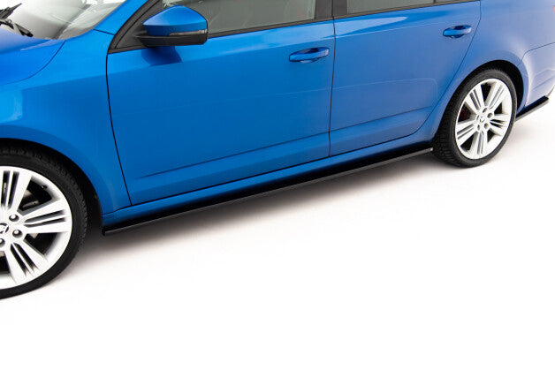 Seitenschweller Ansatz (Paar) passend für Skoda Octavia RS Hatchback / Combi Mk3 / Mk3 FL schwarz Hochglanz