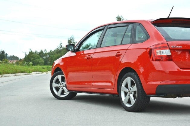 Seitenschweller Ansatz (Paar) passend für Skoda Rapid Carbon Look