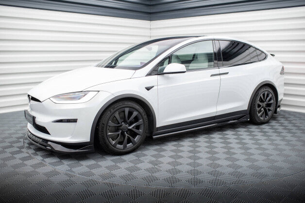 Seitenschweller Ansatz (Paar) passend für Tesla Model X Mk1 FL schwarz Hochglanz