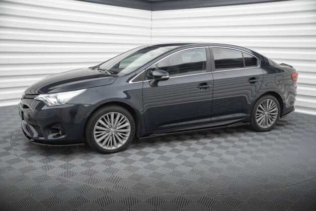 Seitenschweller Ansatz (Paar) passend für Toyota Avensis Mk3 FL schwarz Hochglanz