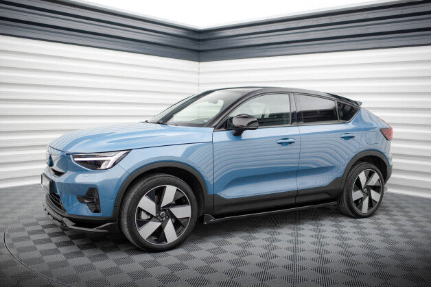 Seitenschweller Ansatz (Paar) passend für Volvo C40 Mk1 schwarz Hochglanz