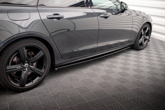 Seitenschweller Ansatz (Paar) passend für Volvo V90 / S90 R-Design Mk2 schwarz Hochglanz