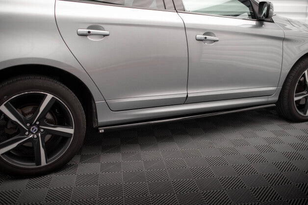 Seitenschweller Ansatz (Paar) passend für Volvo XC60 Mk1 FL schwarz Hochglanz