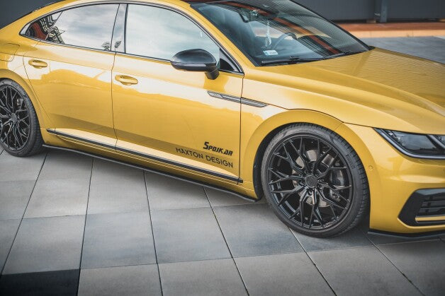 Seitenschweller Ansatz (Paar) passend für VW Arteon R-Line Limousine / Shooting Brake Mk1 roter Kern
