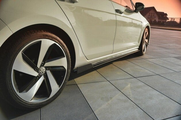 Seitenschweller Ansatz (Paar) passend für VW Golf 7 GTI FL schwarz matt