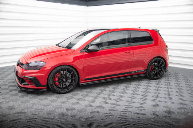 Seitenschweller Ansatz (Paar) passend für VW Golf GTI Clubsport Mk7 schwarz Hochglanz