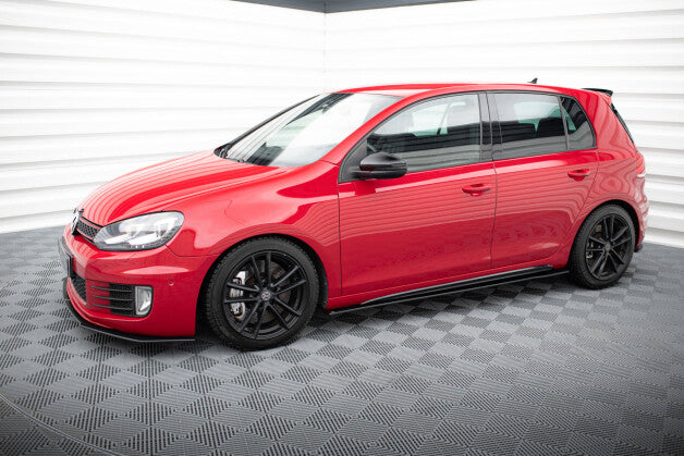 Seitenschweller Ansatz (Paar) passend für VW Golf GTI Mk6 schwarz matt