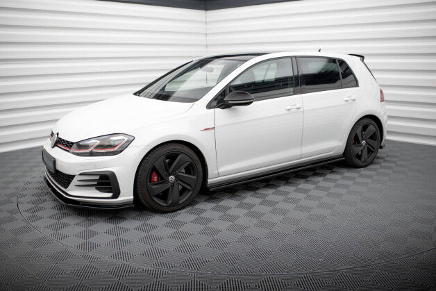 Seitenschweller Ansatz (Paar) passend für VW Golf GTI Mk7 / Mk7 FL (breit) schwarz Hochglanz
