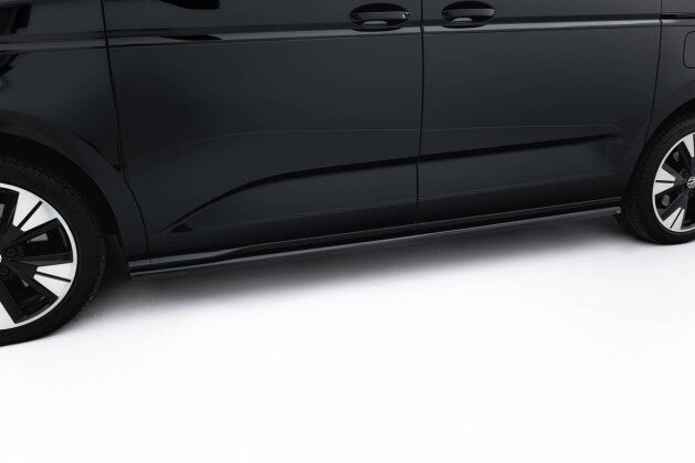 Seitenschweller Ansatz (Paar) passend für VW Multivan Long T7 schwarz Hochglanz
