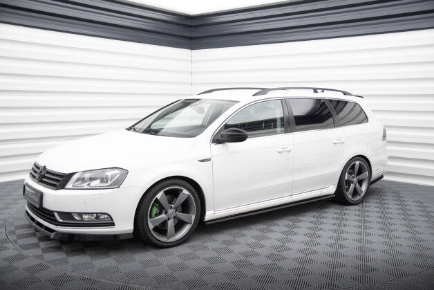 Seitenschweller Ansatz (Paar) passend für VW Passat B7 schwarz Hochglanz
