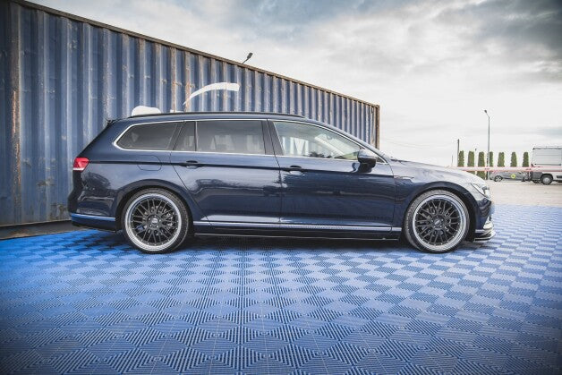 Seitenschweller Ansatz (Paar) passend für VW Passat B8 schwarz Hochglanz