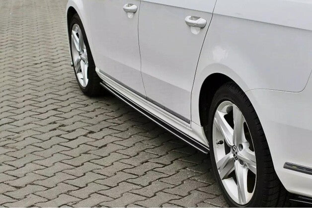Seitenschweller Ansatz (Paar) passend für VW Passat R-Line B7 schwarz Hochglanz