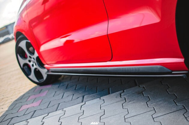 Seitenschweller Ansatz (Paar) passend für VW Polo GTI Mk5 schwarz Hochglanz