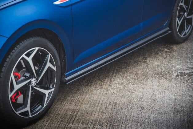 Seitenschweller Ansatz (Paar) passend für VW Polo GTI Mk6 schwarz matt
