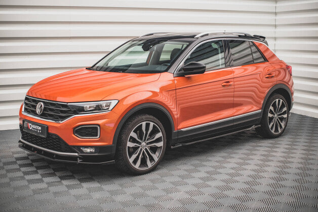 Seitenschweller Ansatz (Paar) passend für VW T-Roc Mk1 schwarz Hochglanz