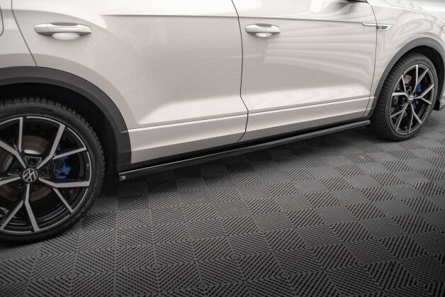 Seitenschweller Ansatz (Paar) passend für VW T-Roc R / R-Line Mk1 schwarz Hochglanz