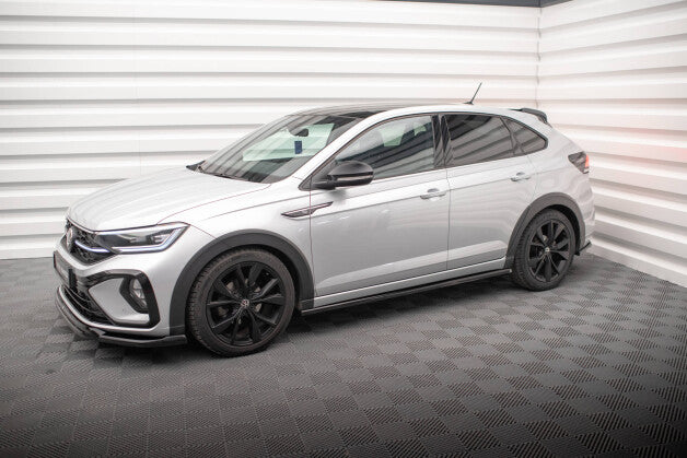 Seitenschweller Ansatz (Paar) passend für VW Taigo R-Line Mk1 schwarz Hochglanz
