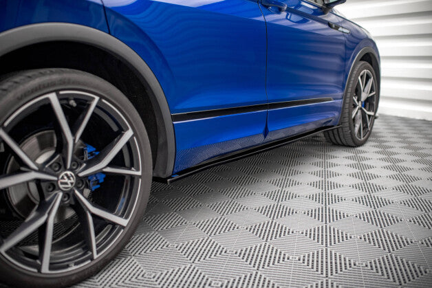 Seitenschweller Ansatz (Paar) passend für VW Tiguan R / R-Line Mk2 FL schwarz Hochglanz