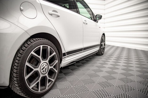 Seitenschweller Ansatz (Paar) passend für VW Up GTI schwarz Hochglanz