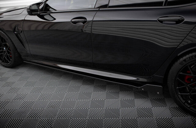 Seitenschweller Ansatz (Paar) V.1 + Flaps passend für BMW M8 Gran Coupe F93 / 8 Gran Coupe M-Paket G16