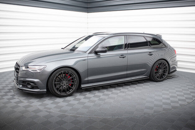 Seitenschweller Ansatz (Paar) V.1 passend für Audi A6 / A6 C7 S-line/ S6 C7 FL schwarz Hochglanz (4251937812075)