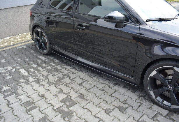 Seitenschweller Ansatz (Paar) V.1 passend für Audi RS3 8V FL Sportback schwarz matt