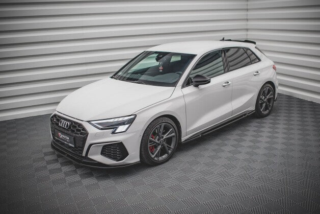 Seitenschweller Ansatz (Paar) V.1 passend für Audi S3 / A3 S-Line Sportback / Limousine 8Y / 8Y FL schwarz Hochglanz