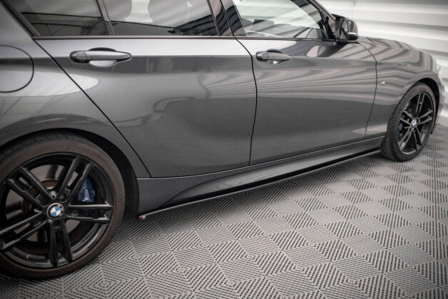 Seitenschweller Ansatz (Paar) V.1 passend für BMW 1er F20 M135i / M140i / M-Paket schwarz Hochglanz