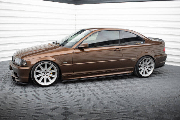 Seitenschweller Ansatz (Paar) V.1 passend für BMW 3er E46 M Paket Coupe schwarz Hochglanz