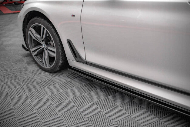 Seitenschweller Ansatz (Paar) V.1 passend für BMW 7 Lang M-Paket G12 schwarz Hochglanz