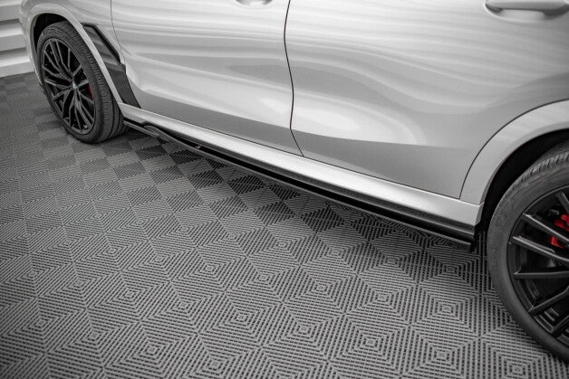Seitenschweller Ansatz (Paar) V.1 passend für BMW X6 M F96 / X6 M-Paket G06 schwarz Hochglanz