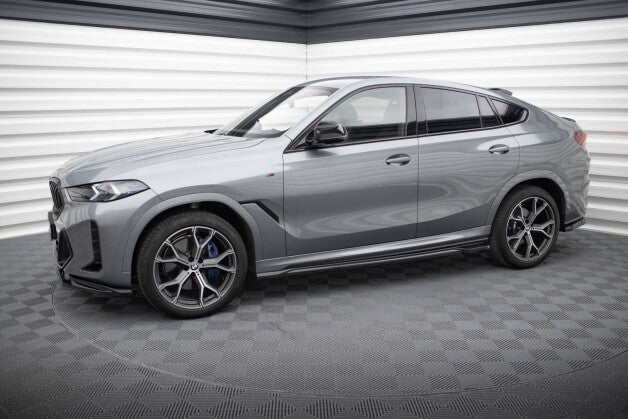 Seitenschweller Ansatz (Paar) V.1 passend für BMW X6 M-Paket G06 FL schwarz Hochglanz