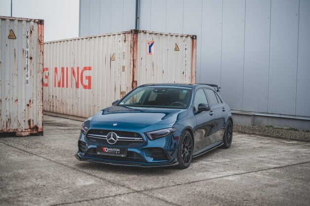 Seitenschweller Ansatz (Paar) V.1 passend für Mercedes A35 AMG / AMG-Line W177 schwarz Hochglanz