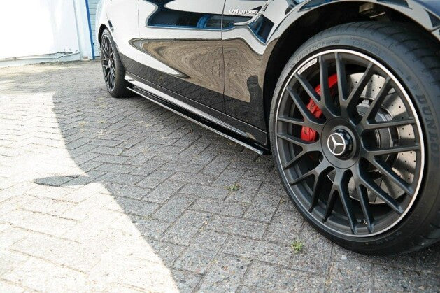 Seitenschweller Ansatz (Paar) V.1 passend für Mercedes C-Klasse S205 63 AMG schwarz Hochglanz