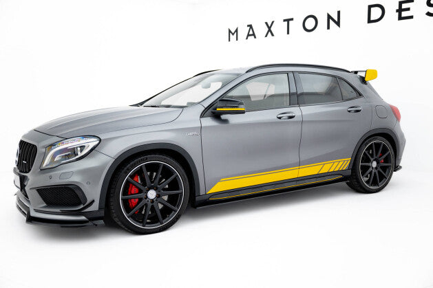 Seitenschweller Ansatz (Paar) V.1 passend für Mercedes GLA 45 AMG schwarz Hochglanz