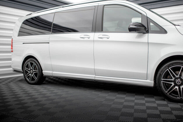 Seitenschweller Ansatz (Paar) V.1 passend für Mercedes V-Klasse Extra Long AMG-Line W447 schwarz Hochglanz