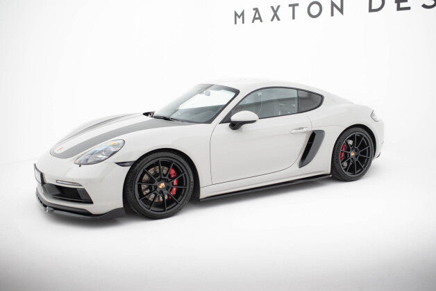 Seitenschweller Ansatz (Paar) V.1 passend für Porsche 718 Cayman GTS 982c schwarz Hochglanz