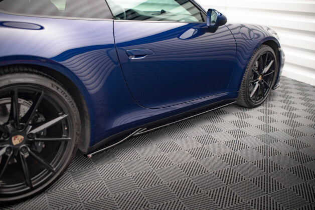 Seitenschweller Ansatz (Paar) V.1 passend für Porsche 911 Carrera Aero / Carrera GTS 992 schwarz Hochglanz