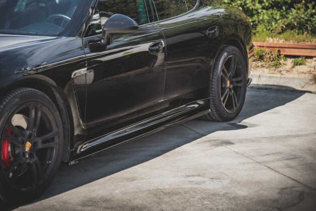 Seitenschweller Ansatz (Paar) V.1 passend für Porsche Panamera Turbo 970 FL schwarz Hochglanz